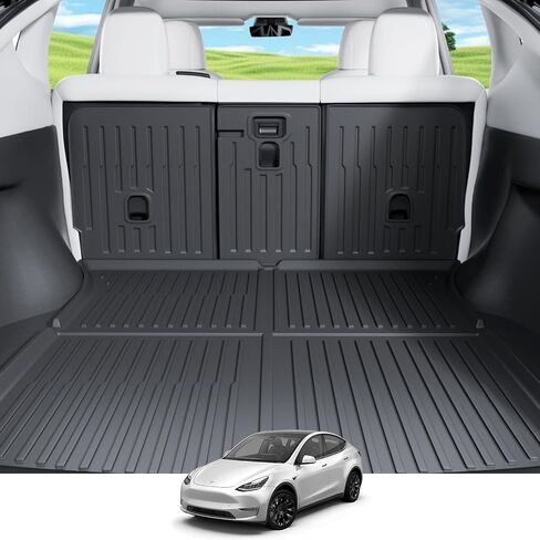 Back Seat Cover Compatible with Tesla Model 3 2018-2023 5 Seat 2nd Row Seat Protector All Weather TPE Cargo Liner Model 3 Accessories | Custom Fit Full Trunk Protection Kit - 5PCS in Saudi Arabia