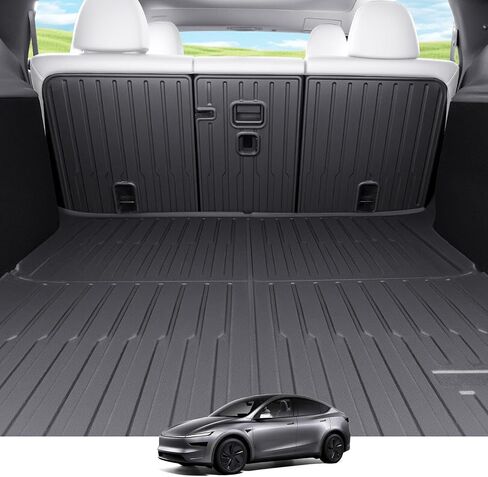 Back Seat Cover Compatible with Tesla Model 3 2018-2023 5 Seat 2nd Row Seat Protector All Weather TPE Cargo Liner Model 3 Accessories | Custom Fit Full Trunk Protection Kit - 5PCS in Saudi Arabia