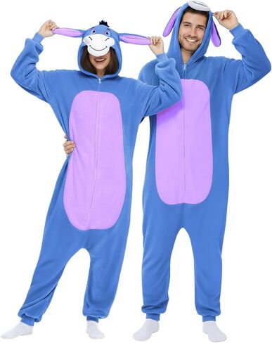 Grey Hooded Donkey Costume Adult - Unisex Animal Onesie for Halloween Cosplay Party in Saudi Arabia