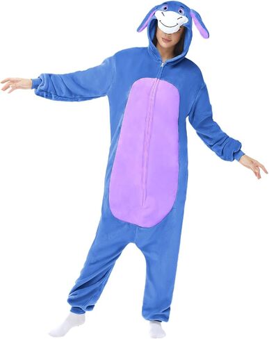 Grey Hooded Donkey Costume Adult - Unisex Animal Onesie for Halloween Cosplay Party in Saudi Arabia