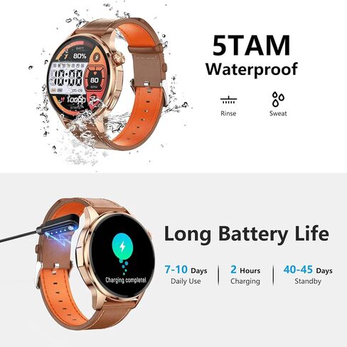 الساعات الذكية للرجال ، 1.46 "GPS Tracker (إجراء مكالمات/إجابة) ، معدل ضربات القلب ، الذكاء الاصطناعى ، استدعاء Bluetooth/الرد النص in Kuwait