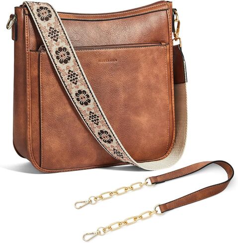 Womens Crossbody Bag Vegan Leather Hobo Purse with 2 Straps, Trendy Shoulder Handbag for Work Travel Daily Use in Saudi Arabia