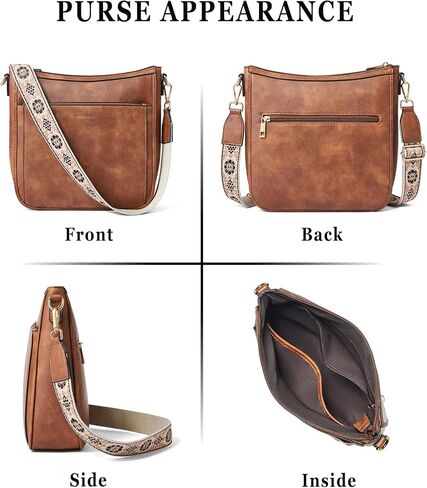 Womens Crossbody Bag Vegan Leather Hobo Purse with 2 Straps, Trendy Shoulder Handbag for Work Travel Daily Use in Saudi Arabia