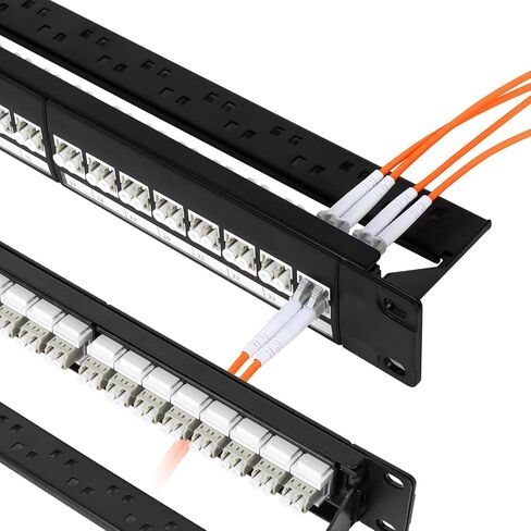 48 Port LC Fiber Patch Panel, 1U 19-inch, Loaded with 24 Duplex Singlemode LC UPC Fiber Optical Adapters in Saudi Arabia