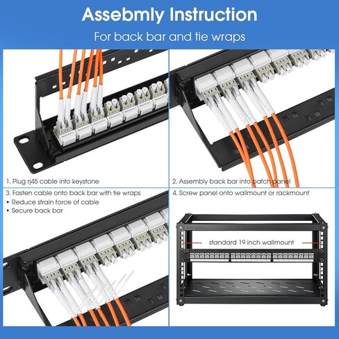 48 Port LC Fiber Patch Panel, 1U 19-inch, Loaded with 24 Duplex Singlemode LC UPC Fiber Optical Adapters in Saudi Arabia