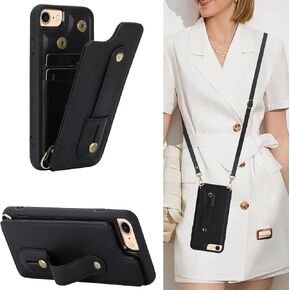 Crossbody Wallet Case for iPhone 16e (Not 16), RFID Blocking PU Leather Lanyard with Card Slots Holder Wrist Strap Kickstand Cover for Women Case for Apple 16e.Removable White in Saudi Arabia