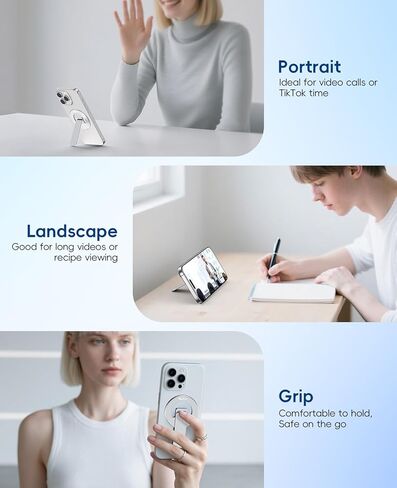 حامل الهاتف المغناطيسي لـ Mag-Safe ، 3 في 1 حامل قبضة الهاتف مع Kickstand ، رقيقة ، زاوية قابلة للتعديل و Pocket Portable-Blue in Kuwait