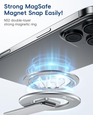 حامل الهاتف المغناطيسي لـ Mag-Safe ، 3 في 1 حامل قبضة الهاتف مع Kickstand ، رقيقة ، زاوية قابلة للتعديل و Pocket Portable-Blue in Kuwait