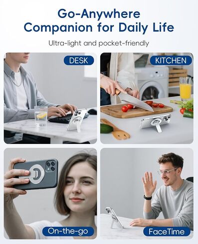 حامل الهاتف المغناطيسي لـ Mag-Safe ، 3 في 1 حامل قبضة الهاتف مع Kickstand ، رقيقة ، زاوية قابلة للتعديل و Pocket Portable-Blue in Kuwait