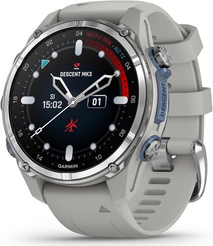 Wearable4U Garmin Descent Mk3i 43 mm w/T2 Transceiver: Titanium Dive Computer +Extra-Long Strap | Up to 25 Days Battery Life, AMOLED Display, GPS Smartwatch Gift Bundle (010-02753-10) in Kuwait