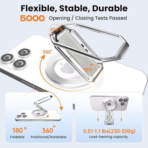 قبضة الهاتف متعددة الوظائف لـ Magsafe ، قبضة مع حامل هاتفي مدمج ، حلقة دعم الأصابع ، Kickstand للحصول على صورة الارتفاع ، وضع المناظر الطبيعية ، الحجز المغناطيسي القوي ، الشحن اللاسلكي متوافق-الذهب الوردي in Kuwait