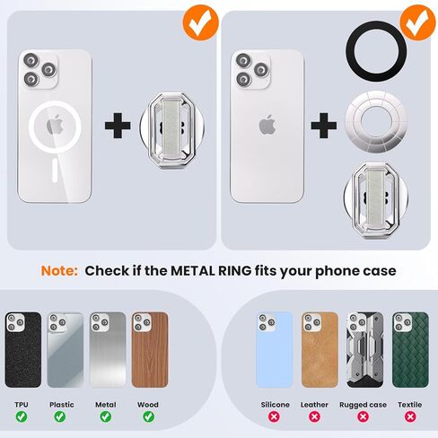 قبضة الهاتف متعددة الوظائف لـ Magsafe ، قبضة مع حامل هاتفي مدمج ، حلقة دعم الأصابع ، Kickstand للحصول على صورة الارتفاع ، وضع المناظر الطبيعية ، الحجز المغناطيسي القوي ، الشحن اللاسلكي متوافق-الذهب الوردي in Kuwait