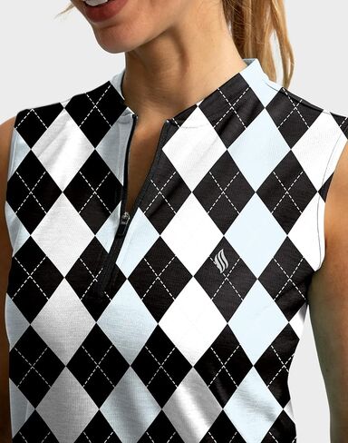 SANTINY Women's Sleeveless Golf Shirt Zip Up Tennis Lightweight Quick Dry Tank Tops Polo Shirts for Women in Saudi Arabia