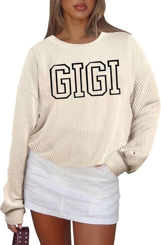 Gigi Sweatshirts for Women Grandma Sweatshirt Gifts for Grandmother Nana Pullover Long Sleeve Top Lightweight Soft in Saudi Arabia
