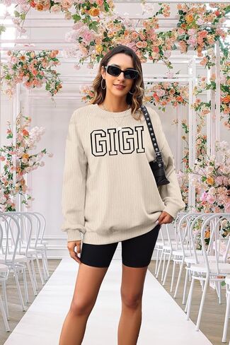 Gigi Sweatshirts for Women Grandma Sweatshirt Gifts for Grandmother Nana Pullover Long Sleeve Top Lightweight Soft in Saudi Arabia