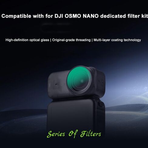 زجاج بصري عالي الدقة UV+CPL+ND8/16/32/64+1/4 مرشح عدسة ضباب أسود لكاميرا DJI Osmo Nano مستقطبة تقلل من ملحقات المرشحات المقاومة للماء والمضادة للخدش باللون الأزرق (الأشعة فوق البنفسجية) in Kuwait