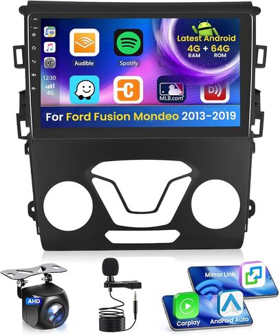 2+64G Radio for Ford Fusion Mondeo 2013-2019 Android 13 Car Stereo 9 '' Touch Screen متوافق مع Carplay Android Auto ، Camera AHD Backup ، رابط المرآة ، GPS ، WiFi ، DSP in Kuwait