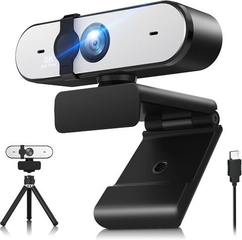 كاميرا ويب مع الضوء والترايبود ، غطاء خصوصية كامل الكاميرا HD PC ، دوران 360 درجة ، سطوع قابل للتعديل (كاميرا ويب 1080 بكسل) in Saudi Arabia