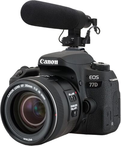 Advanced Super Cardioid Microphone for Canon EOS 77D (Stereo/Shotgun) with Dead Cat Wind Muff in Saudi Arabia