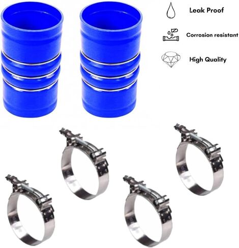 TORQUE Silicone Silicone Blue CAC Charge Air Cooler Hump Hose w/T-bolt Clamps Set 3.5" x 6 3/8" for Semi Trucks (Replaces Volvo 20550690,70396458, Mack 45MD384M) (1 x TRCAC20550690 + 2 x TRCL425456) in Saudi Arabia