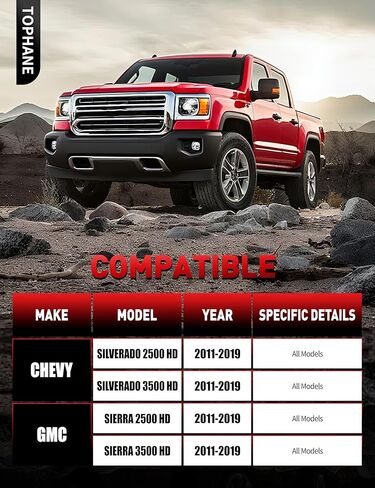 طقم تعليق أمامي 11 قطعة من مادة البولي يوريثين لـ 2011-2019 Chevy Silverado GMC Sierra 2500HD 3500HD، 2 وصلات قضيب Sway، 4 قضبان ربط داخلية وخارجية، 2 وصلات كروية سفلية، 1 مجموعة ذراع مهمل in Kuwait