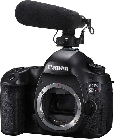 ميكروفون قلبي فائق متطور لكاميرات Canon EOS 5DS/5DS R (ستيريو/بندقية) مع واقي رياح القط الميت in Saudi Arabia