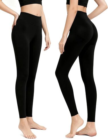 Women Long Johns Thermal Pants, Fleece Lined Lightweight Base Layer Bottoms, Compression Sport Leggings Winter Gear in Kuwait