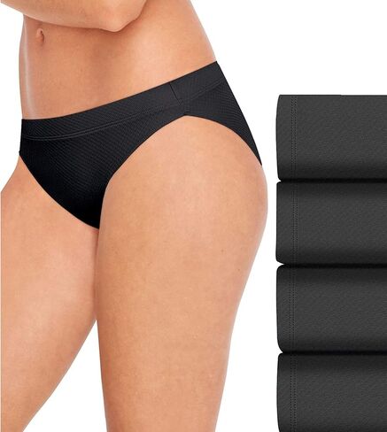 Hanes Women's Ultra Light Breathable Bikini Panty - 4 Pack 42ULBK in Saudi Arabia