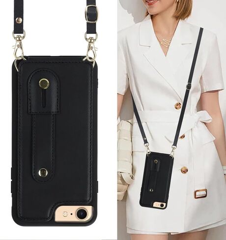 Crossbody Wallet Case for iPhone 16E (ليس 16) ، RFID يمنع حبل PU Leather Lanyard مع غطاء معصم فتحات البطاقات Kickstand Cover for Women for Apple 16e.Removable White in Saudi Arabia