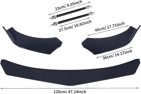 Front Lip Body Kits Glossy Black Compatible with 2016-2020 Honda Civic Front Bumper Lower Lip Splitter Spoiler (3 pcs) in Kuwait