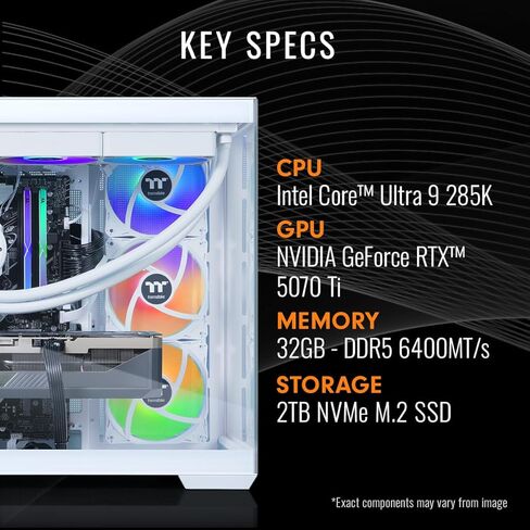 Thermaltake LCGS View i1470S-380 Gaming Desktop (Intel® Core™ i9-14900KF, ToughRam 32GB DDR5 6000MT/s RGB Memory, NVIDIA® GeForce RTX™ 5070, 1TB NVMe M.2, WiFi, Windows 11) V38S-Z790-570-LCS in Saudi Arabia
