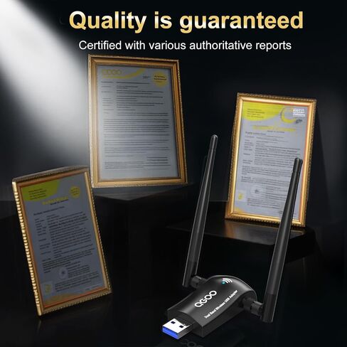 Tri-Band WiFi 6E محول للكمبيوتر الشخصي لسطح المكتب: QGOO USB 3.0 AX 5400 مستقبل الشبكة اللاسلكية/دونجل مع الهوائيات المزدوجة 5DBI ، بطاقة wifi/stick 6g/5g/2.4g لجهاز الكمبيوتر المحمول فقط Windows 11/10 in Saudi Arabia