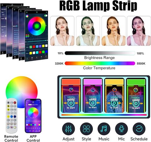Magic Mirror Photo Booth with Camera and Printer,65’’ Mirror Photo Booth with 43’’ Interactive Screen,Remote Control RGB Lights Instant Print and Sharing for Parties Wedding Rental (Black) in Saudi Arabia