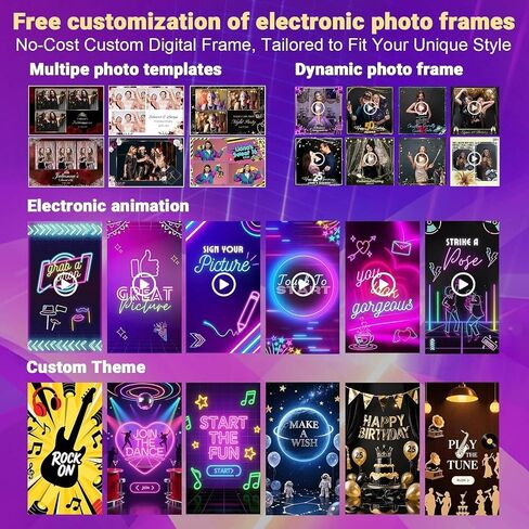 Magic Mirror Photo Booth with Camera and Printer,65’’ Mirror Photo Booth with 43’’ Interactive Screen,Remote Control RGB Lights Instant Print and Sharing for Parties Wedding Rental (Black) in Saudi Arabia