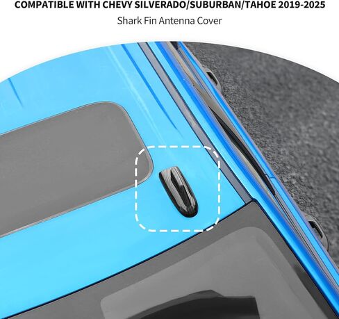 Jecar Black Shark Fin Roof Attenna Cover Trim متوافق مع Chevy Silverado & Tahoe & Suburban & GMC-Yukon & GMC-Sierra & Cadillac Escalade 2019-2025 in Kuwait