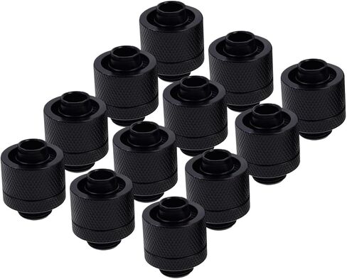Alphacool Eiszapfen G1/4" to 10mm ID, 16mm OD Compression Fitting for Soft Tubing, Chrome, 12-pack in Saudi Arabia