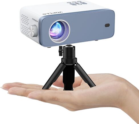 Mini Projector ، Voplls 1080p Full HD WiFi Bluetooth Portable Projector ، جهاز عرض فيديو للمسرح المنزلي في الهواء الطلق ، تكبير 50 ​​٪ ، متوافق مع HDML ، USB ، AV ، Smartphone (15000L) in Kuwait