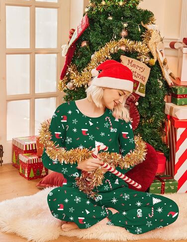 Ekouaer 2 Pack Womens Pajama Sets Long Sleeve Sleepwear Long Pants Loungewear Soft Pjs Set with Pockets S-XXL in Saudi Arabia