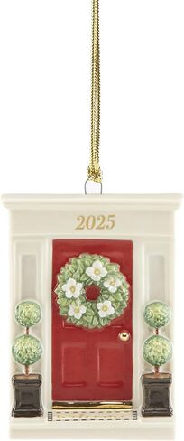 Lenox Ornament, 2025 Snow Majesty Silverplate Ornament, Stainless Steel Christmas Tree Decoration, Snowflake Design, Blue Jeweled Accents, Red Ribbon for Hanging, Christmas Decoration(Silver, 1 Piece) in Saudi Arabia