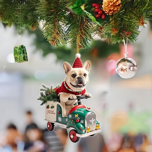 Dachshund Dog Hanging Ornaments - 10Pcs Funny Dog Acrylic Xmas Tree Hang Decorations, Dachshund Decor Dog Figurines Gifts for Spring Party Supplies Rearview Mirror Home in Saudi Arabia