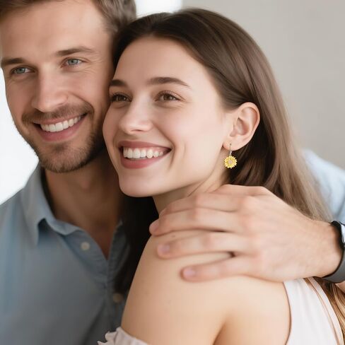 أقراط متدلية على شكل زهرة من POPLYKE من الفضة الإسترليني على شكل زهرة ليفرباك هدية عيد ميلاد للنساء in Saudi Arabia