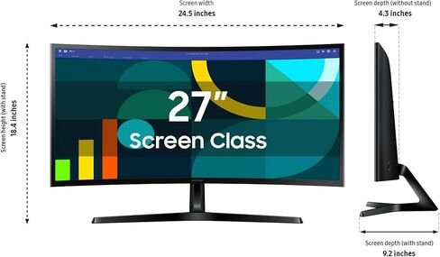 Samsung 34" ViewFinity S5 Series Ultrawide Monitor, QHD(3440 x 1440), 100Hz, 5ms, AMD FreeSync, HDR10 (DisplayPort, HDMI), Borderless Design, Black, with HDMI Cable in Saudi Arabia