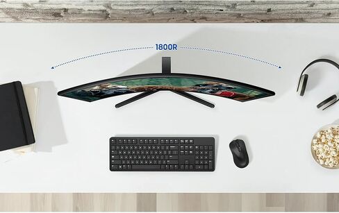 Samsung 34" ViewFinity S5 Series Ultrawide Monitor, QHD(3440 x 1440), 100Hz, 5ms, AMD FreeSync, HDR10 (DisplayPort, HDMI), Borderless Design, Black, with HDMI Cable in Saudi Arabia
