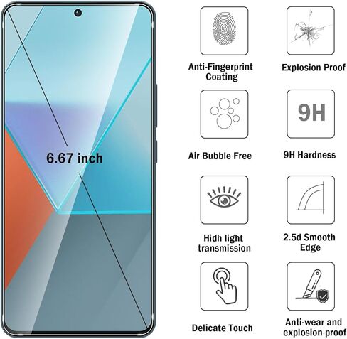 2 Pack 3D Compatible with Motorola Edge 2024/2023 Screen Protector,3D Full Coverage 9H Tempered Glass Film,HD Clear Scratch Resistant,Bubble-Free for Moto Edge 2024 Screen Protector in Kuwait