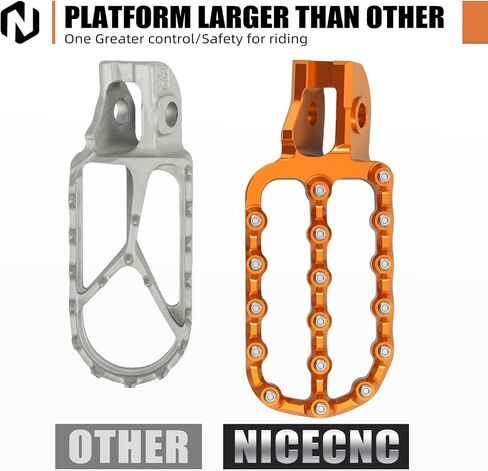 NICECNC Blue Motorcycle Wide Foot Pegs Footrest Compatible with Husqvarna 125-501 TE FE 2017-23 125-501 TX FX TC FC 2017-22,Compatible with KTM 125-500 XC XCF SX SXF 2017-22,See fitment in Saudi Arabia
