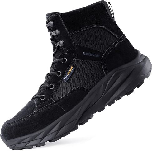 FREE SOLDIER Waterproof Hiking Work Boots Men's Tactical Boots 6 Inches Lightweight Military Boots Breathable Desert Boots(Black 8.5) in Saudi Arabia