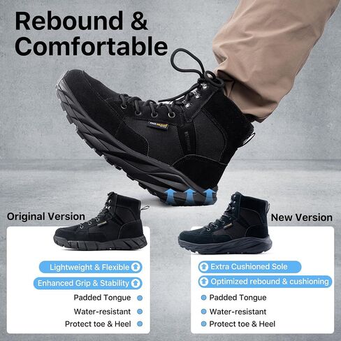 FREE SOLDIER Waterproof Hiking Work Boots Men's Tactical Boots 6 Inches Lightweight Military Boots Breathable Desert Boots(Black 8.5) in Saudi Arabia