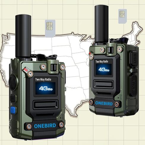 Global-Walkie-talkie-unlimited-Radios-Long-Long Walkie Talkies Communities Cards-Radios غير محدود مع بطاقات SIM من State-Talkie PTT Button-Two Talk-4Pack Green in Kuwait