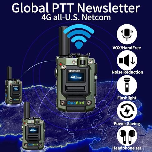 Global-Walkie-talkie-unlimited-Radios-Long-Long Walkie Talkies Communities Cards-Radios غير محدود مع بطاقات SIM من State-Talkie PTT Button-Two Talk-4Pack Green in Kuwait