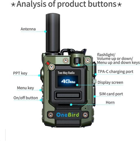 Global-Walkie-talkie-unlimited-Radios-Long-Long Walkie Talkies Communities Cards-Radios غير محدود مع بطاقات SIM من State-Talkie PTT Button-Two Talk-4Pack Green in Kuwait